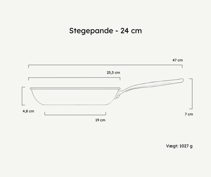 Mål og specifikationer Soma 5-ply stegepande 24 cm
